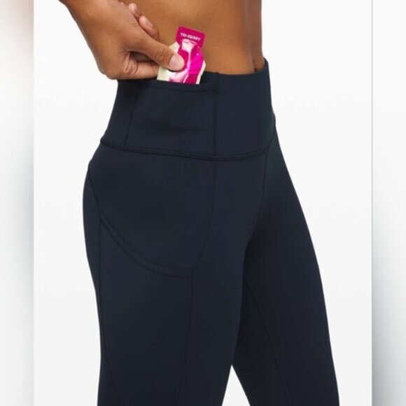 Lululemon Fast and Free Crop Leggings II 19" Non-Reflective Blue Size 2 New NWT - Picture 3 of 12
